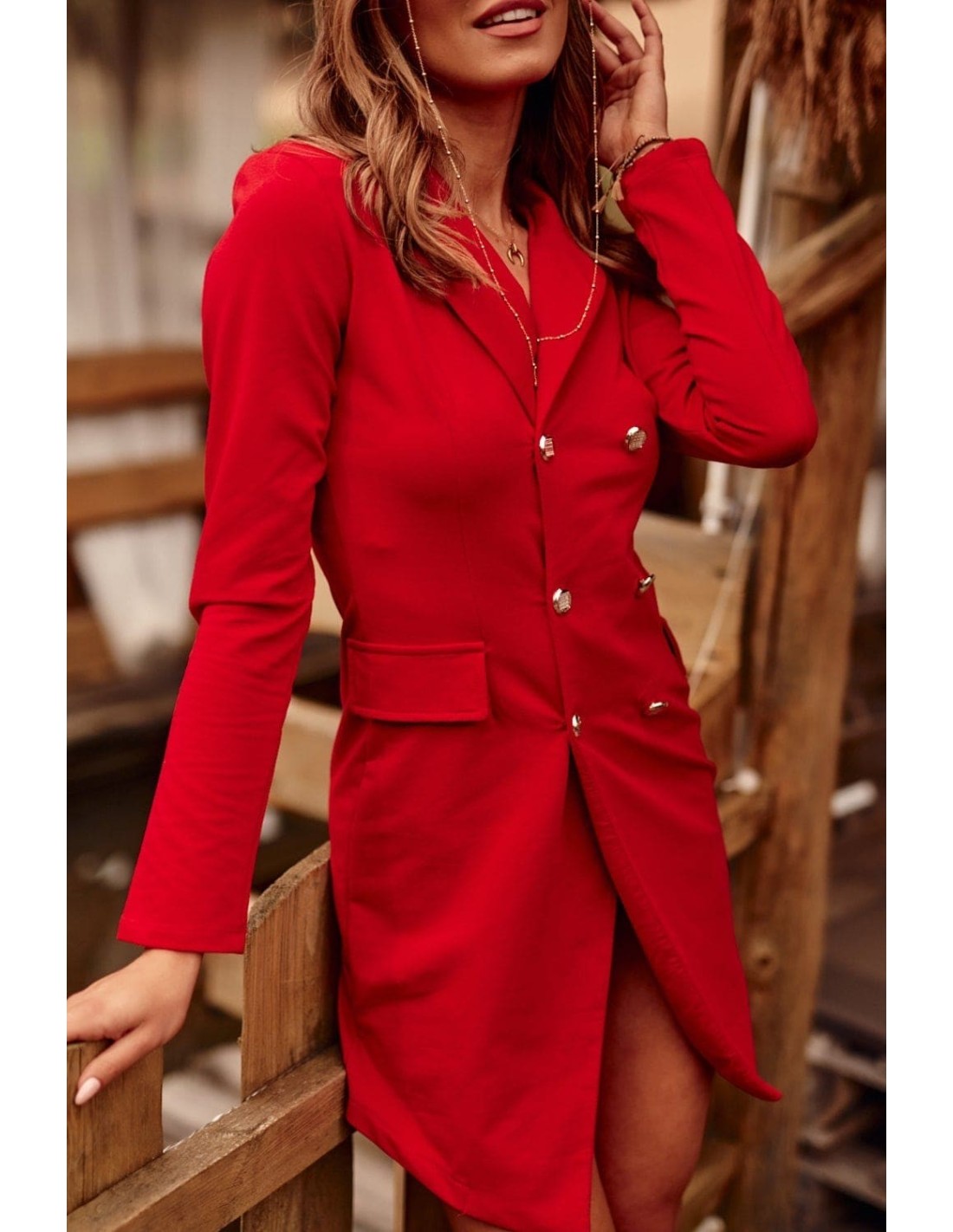 Double-breasted dress a la red jacket FI626 - Online store - Boutique